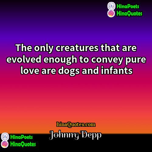 Johnny Depp Quotes | The only creatures that are evolved enough